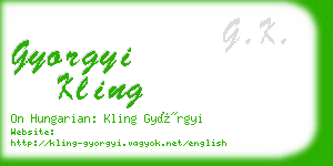 gyorgyi kling business card